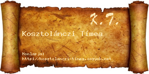 Kosztolánczi Tímea névjegykártya