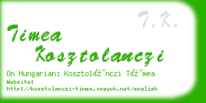 timea kosztolanczi business card